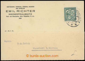 217369 - 1935 Maxa E40, firemní lístek E. Richter (Bílá Třemešn