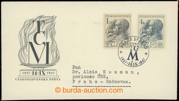 217374 - 1947 ministerská FDC M 5/47, TGM, vylepeny zn. Pof.458-459,