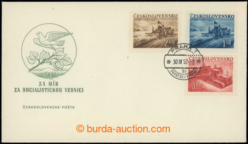 217387 - 1952 FDC Agriculture with different order mounted stamp. Pof