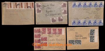 217393 - 1953 POŠTOVNÉ 30 Koruna / comp. 5 pcs of letters with mult