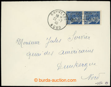 217417 - 1940 FRANCE - DUNKIRCHEN / letter with Mi.3, pair 50C Mercur