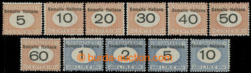 217421 - 1909 POSTAGE-DUE Sass.12-22, 5C-10L with overprints SOMALIA 