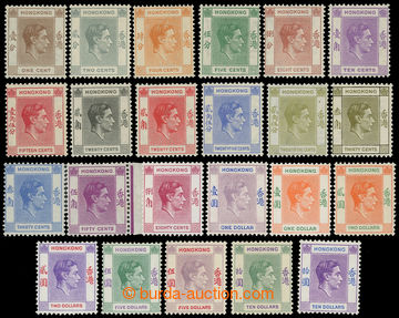 217549 - 1938-1952 SG.140-162, George VI. 1c - $10; complete long set