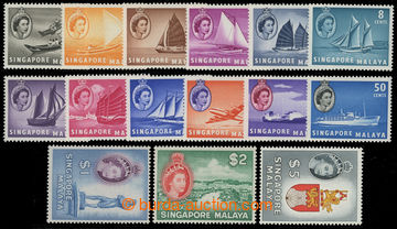 217562 - 1955-1959 SG.38-52, Alžběta II. - Motivy 1C - $5, kompletn