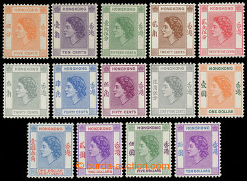 217570 - 1954-1962 SG.178-191, Elizabeth II. 5c - $10; complete set, 