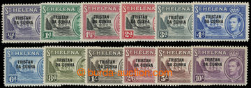 217589 - 1952 SG.1-12, St. Helena / George VI. - Motives, ½P - 10Sh,