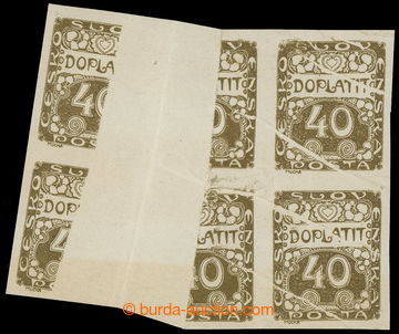 217608 - 1919 Pof.DL7 production flaw, Ornament 40h, block of four wi