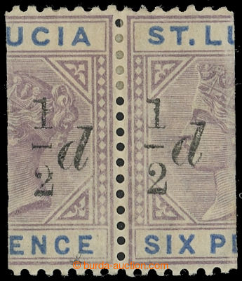 217665 - 1891-1892 SG.54+54g, bisected Victoria ½P/6P, pair of bisec