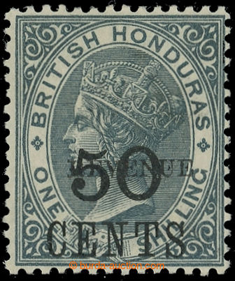 217675 - 1899 SG.69c, overprint Victoria 50C/1Sh grey, size of overpr