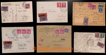 217695 - 1933-1939 comp. 6 pcs of entires sent Prague pneumatic-tube 