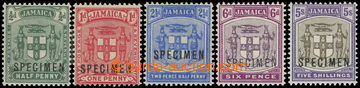 217747 - 1905-1911 SG.38s, 40s, 42s, 44s, 5Sh, Coat of arms ½P, 1P, 