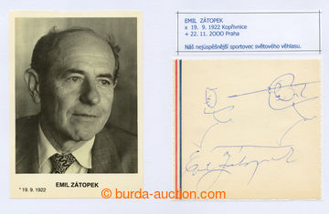 217874 - 1970? ATHLETICS / ZÁTOPEK Emil (1922-2000), Olympic champio