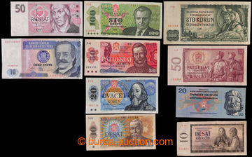 217876 - 1964-1993 SELECTION of / 10 bank-notes, 8x CZECHOSLOVAKIA 19