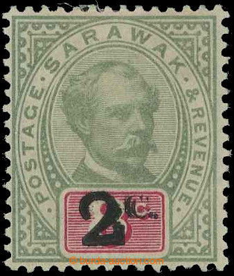 217890 - 1889 SG.24a, Sir Brooke 2C/8C, overprint DOUBLE; very fine p