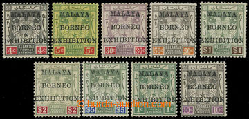 217896 - 1922 SG.30-38, Znak 4C - $5 a 1C, 10C, s přetiskem MALAYA B