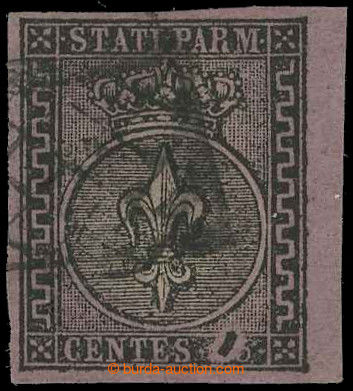 217913 - 1852 Sass.4C, Coat of arms 25C printing error with OMITTED N