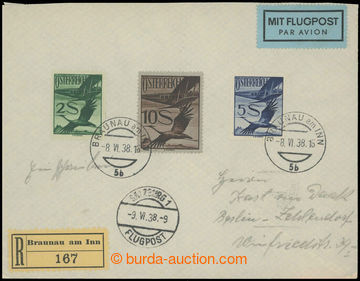 217929 - 1938 R+Let-dopis vyfr. I. leteckými 2+5+10Sch, DR BRAUNAU A