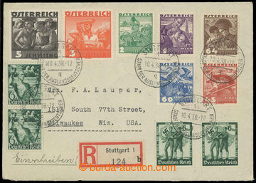 217984 - 1938 R-dopis ze Stuttgartu do USA, proti předpisům použit
