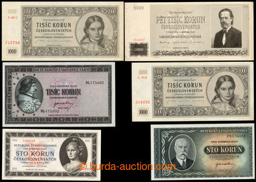218033 - 1945-1953 [SBÍRKY]  SESTAVA / 17 bankovek 1 - 5000Kčs z uv