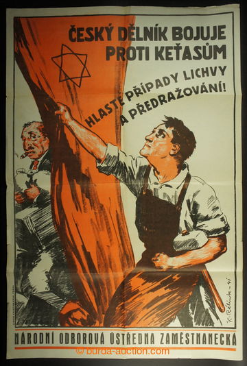 218110 - 1941 PROTEKTORÁT / antisemitský propagandistický plakát 