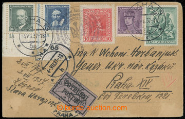 218146 - 1937 propagační pohlednice zaslaná v ČSR na kozáckého 