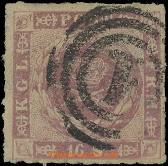 218149 - 1863 Mi.10, Coat of arms 16S red-violet with roulette perfor