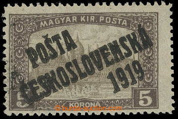 218170 -  Pof.117, 5CZK brown, overprint type I., pos. 1, L with prin