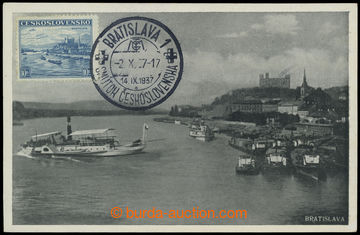 218199 - 1937 Bratislava 10Kč modrá, Pof.313, na pohlednici Bratisl