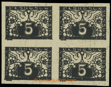 218230 - 1919 PLATE PROOF  Pof.S2, value 5h, plate proof in black col