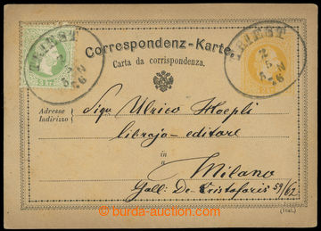 218411 - 1876 Trieste to Milan, p.stat PC 2 Kreuzer yellow, Mi.P4, It