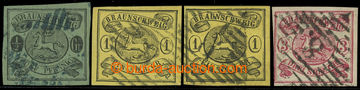 218424 - 1861 Mi.10-12b, Znak 1/2Gr - 3Gr, 1Gr ve 2 odstínech, 3Gr v