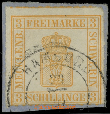 218425 - 1864 Mi.7I, Znak 3Sh žlutooranžová s vzácnějším DR HA