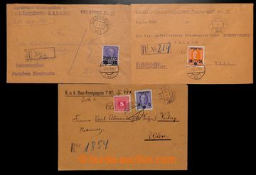218465 - 1917-1918 sestava 3 R-dopisů PP369, 491, 514, PORTOFREI - o