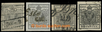 218496 - 1850 Ferch.2HI, 4x Znak 10Cts I. typy, barva stříbřitě �
