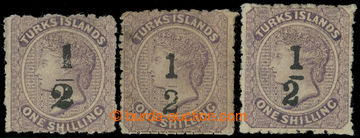 218499 - 1881 SG.13, 14, 19, 3x Victoria 1Sh with provisional local o