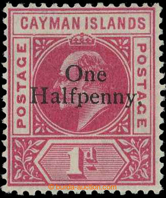 218570 - 1907 SG.17a, Edward VII. 1P carmine with overprint ONE HALF 