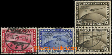 218579 - 1933 Mi.496-498, CHICAGO FAHRT 1RM, 2M and 4RM (pair); very 