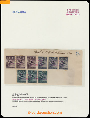 218591 - 1940 Sy.L7-L9, 3x Airmail 5 Koruna, 10K, 20K, on/for origina