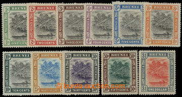 218622 - 1907-1910 SG.23-33, Brunei River 1C - $1; complete set, some
