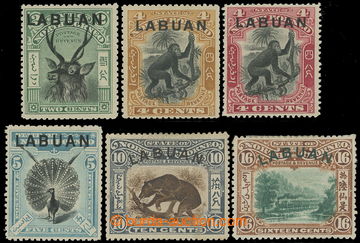 218659 - 1900-1902 SG.111-116, přetiskové Severní Borneo 2C - 16C,