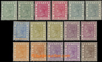 218685 - 1884-1891 SG.11-19, Victoria ½P - 2Sh, selection of 16 stam
