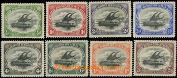 218753 - 1901-1905 SG.1-8, Lakatoi ½P - 2Sh6P British New Guinea, vo