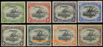 218756 - 1907 SG.38-45, Lakatoi ½P - 2Sh6P with overprint PAPUA type