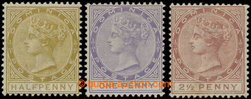 218787 - 1883-1886 SG.13-15, Victoria ½P - 2½P, wmk Crown CA; c.v..