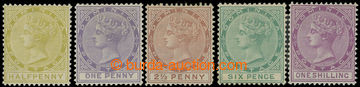 218788 - 1877-1879 SG.4-6, 8-9, Victoria ½P, 1P, 2½P (*), 6P and 1S
