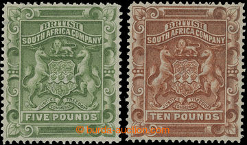 218860 - 1892-1903 SG.12-13, Znak £5 a £10, vzácné nepoužité ko