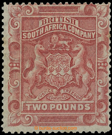 218862 - 1892-1893 SG.11, Coat of arms £2 rose red; unused piece wit