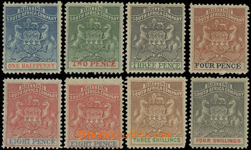 218863 - 1892-1894 SG.18-26, Coat of arms ½P - 4Sh; complete set + S