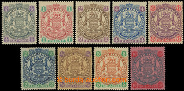 218866 - 1896-1897 SG.41-50, Coat of arms ½P - 10Sh; complete set, c