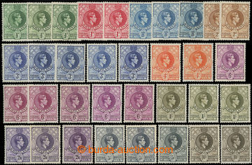218876 - 1938-1954 SG.28-38a, George VI. ½P - 10Sh, selection of 34 